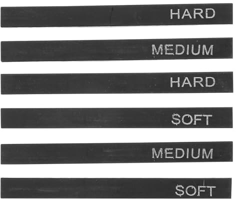 Healifty Palitos de Carbón Negro para Artistas 6 Piezas Set Cuadrados Variedad Suave Media y Dura Suministros para Bocetos y Dibujo Profesional Aptos para Uso en Aula y Trabajos
