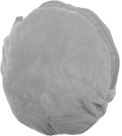 Healvian Pochette Chauffe-mains en Peluche Grise 20 Cm Fermeture Éclair, Housse Isolante Anti-brûlure, Étui Protection Bouillotte Hiver Portable, Accessoire Chaud Mains Voyage Hiver