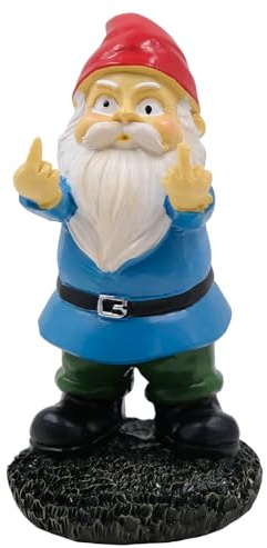 Funny Garden Gnome, Garden Ornaments Outdoor, Middle Finger Rude Resin Ornament For Patio Balcony Flower Bed, Garden Gift