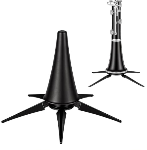 Gusmigus Support de Trompette Pliable avec 5 Pattes Pied de Clarinette Plastique Noir Support de Cône Court Transportable dans Pavillon pour Clarinette A et B