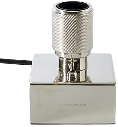 Riviera Maison - Tischleuchte LOBBY LOFT - Tischluchte - Tischlampenfuß Kabellänge 200 cm - 40 watt - Aluminium, Eisen - Silber - (ØxH) 10x13