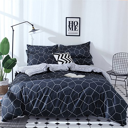 DOTBUY Juego de Funda de Edredón, 3 Piezas Funda Nórdica Microfibra Juego de Cama Cremallera Funda de Almohada (Cama 150-220x240cm, Abstracto)