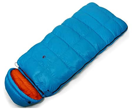 Hensftods Sac de couchage en duvet de canard - Étanche à 25 degrés - Pour l'extérieur, le tourisme de montagne, le camping - Bleu