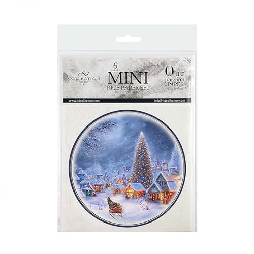 ITD Collection – mini rispapper kreativt set 14,8 x 14,8 cm (6 ark), Decoupage rispapper för scrapbooking och hantverk, flerfärgad (RSM062- HS code 48021000)