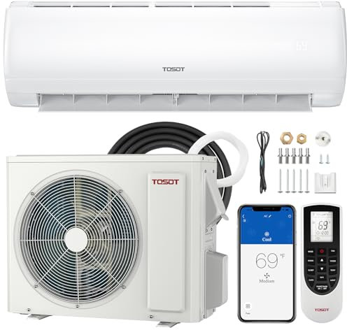 TOSOT 12,000 BTU Mini-Split Air Conditioner, Wifi Enabled Ductless Inverter Split System AC Unit Heating System, Compatible with Alexa - 20 SEER2 115V