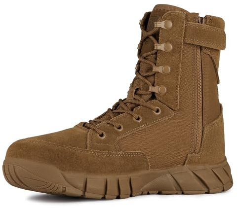 FREE SOLDIER Men's ULT Speed 8 Zip Military Tactical Boot,Brown,10.5