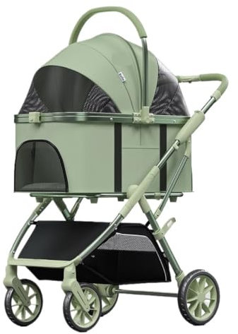 Hundebuggy Hundewagen Katzenwagen Zusammenklappbarer Hunde-Kinderwagen Mit Rädern, Reise-Haustier-Katzen-Kinderwagen Mit Aufbewahrungskorb, Welpen-Kinderwagen Für Mittelgroße Und Kleine Haustiere Haus