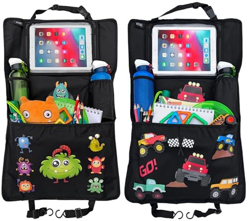 HECKBO 2x Protection dossier siège auto enfant Monstre + Monster Truck