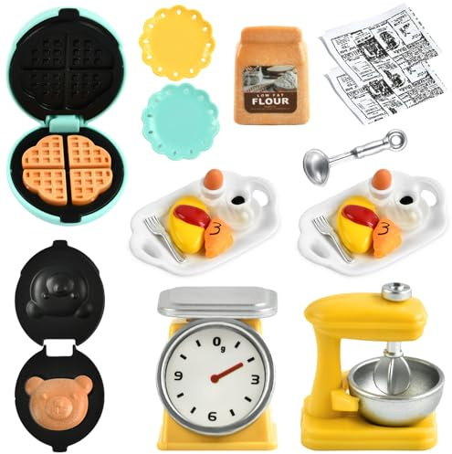 Cocina en Miniatura Set, Utensilios de Cocina en Miniatura Casa Muñecas Accesorios Cocina Set, Miniaturas para Casa de Muñecas, Máquina de Pan Miniatura Huevo, 1:12 Accesorios Casa Muñecas (B)