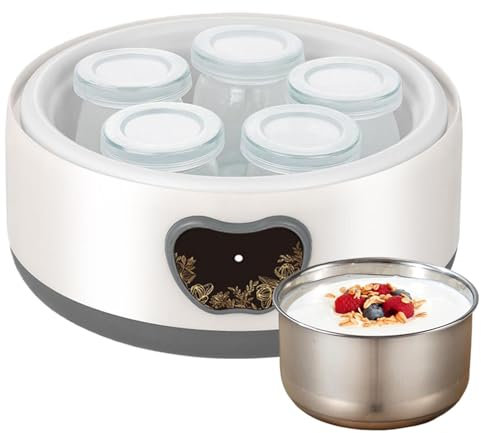Ahuuen Machine de yogourt électrique, machine à fabricant de yogourt | Petite machine de fabricant de yogourt | Appareils à domicile multifonction, accessoires ménagers pour la cuisine
