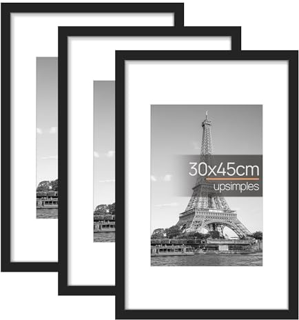 upsimples Lot de 3 cadres photo noirs 30x45