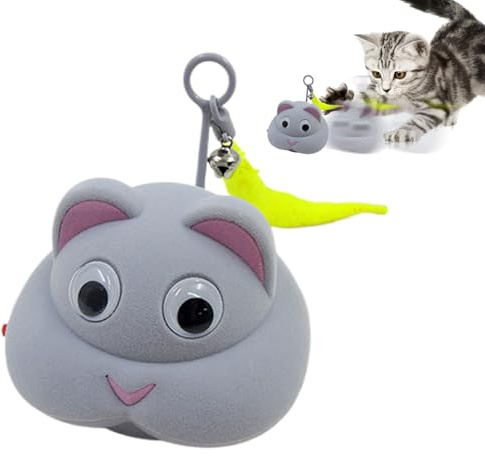 Juguetes automáticos para Gatos – Juguetes eléctricos interactivos para Gatos – Accesorios de enriquecimiento eléctrico móvil con luz, Suministros para Mascotas para el aburrimiento, Caza