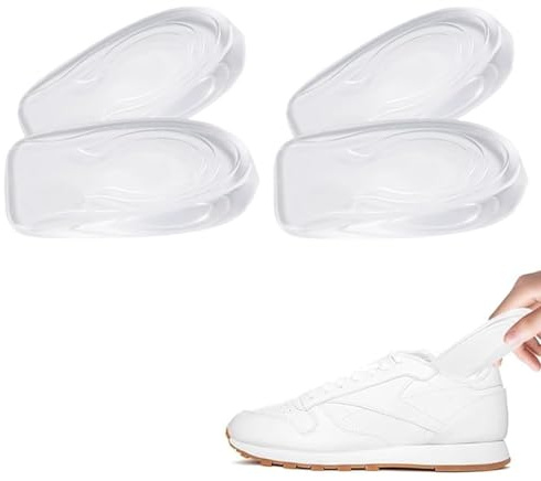 Alfven Talonnette Silicone, 2 Paires Talonnettes en Gel Coussins de Talon en Gel Silicone pour Soulager les fasciite plantaire Epine Calcaneenne Des Hommes et Femmes (1 cm)