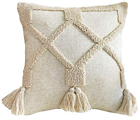Wdbild Federa decorativa per cuscino in tessuto a rombo tribale marocchino, trapuntato, morbido, per divano, camera da letto, cuscini morbidi per bambini