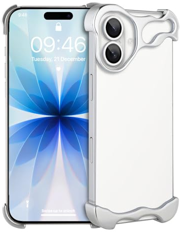 aidvaia Phone Case Compatible with iPhone 17 6.3 Inch, Frameless Minimalist Design, Aluminum Material, Camera Lens Protection, Shock-Absorbing Corners, Heat Dissipation