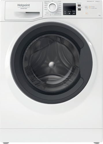 Hotpoint Ariston Lave-linge NF97WK IT Installation Libre, Fonction Vapeur, Chargement Frontal 1400 Tours, Tambour en Acier Inoxydable de 9 Kg, 76dB, 16 Programmes, Inverter, Classe Énergétique A