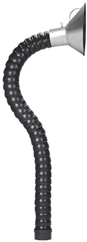 HDYZJQ Industrial Smoke Extraction Duct, Flexible Fume Extractor Hose Articulated with Hood for Welding, 360° Adjustable Arm for Shop Air Dust Removing System(Black,Id 160mm(6.3in)-L1m)