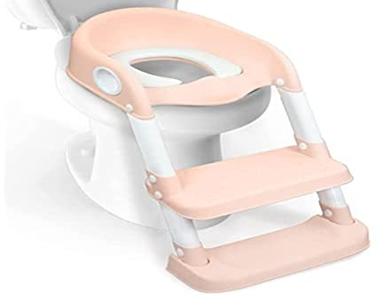 Mobiclinic® kids, Toilettensitz kinder, Modell lala, Europäische marke, Mit treppe, Wc-sitz, Für von 1-8 jahren, Rosa und weiß