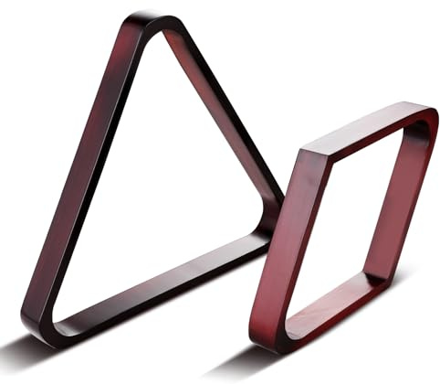 HMQQ Solid Wood Billiard 8-Ball Triangle / 9-Ball Diamond Pool Ball Racks for 2-1/4 Pool Balls (Mahogany)