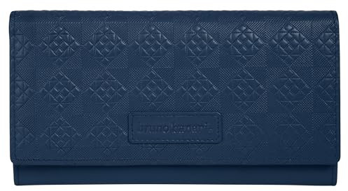 bruno banani große Geldbörse im Querformat Echt Leder Damen | Doppelter Druckknopf, 13 Kartenfächer, Leichtes Rindleder | 022054