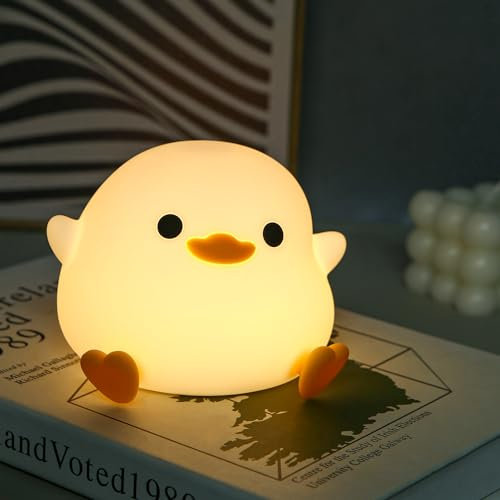LED Nachtlicht Kinder,Silikon Ente Nachttischlampe mit Dimmbar + Timer, LED-Fütterungsnachtlicht Schlafzimmer Dekorationen, Geburtstagsgeschenke für Kinder Babys Frauen Mädchen Jungen
