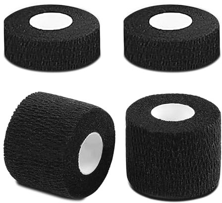 Haftbandage Selbstklebend, 4 Stück Baumwolle Selbstklebender Verband Fixierbinde Selbsthaftend Elastische Fingertape Bandage Rutschfest Hook Grip Tape für Krafttraining