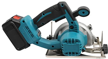 Cordless Circular Saw with 4.0ah Lithium Battery - 4000rpm Max Cutting Depth, Parallel Guide, Adjustable Angle and Depth Saw Blade - Ideal for Wood and Metal - Powerful Cutting Tool