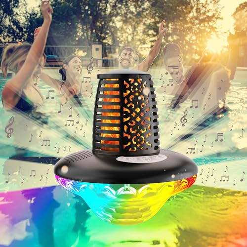 VISOFO Schwimmender Bluetooth-Pool-Lautsprecher mit Lichtern | Poolzubehör über dem Boden und im Erdgeschoss | wasserdicht IP68 Whirlpool Outdoor Patio Deals Wireless Cool Stuff Decor Fun