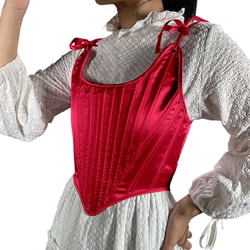 Corsage da donna, corsetto sottoseno, vintage, corpetto per costume tradizionale bavarese, biancheria intima medievale, corset con spalline gotiche, per Oktoberfest, Halloween