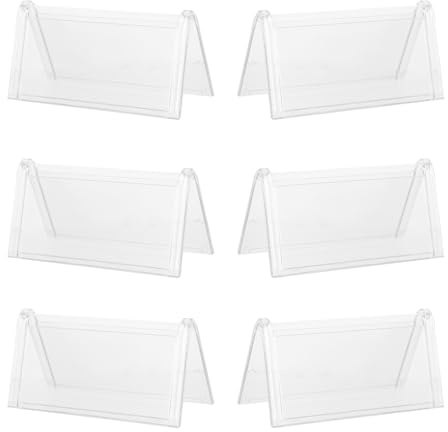 OFFSCH 6 Soportes Para Tarjetas De Identificación De Doble Cara Marcos Transparentes Para Escritorio Placas Para Nombres De Mesa Ideales Para Reuniones Escuelas Y Conferencias