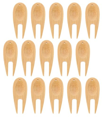 POPETPOP Tenedor de Bambú para Divot de Golf 20 Piezas Herramienta Profesional para Reparación de Horquillas en Áreas de Juego Accesorio Portátil para Marcar Bolas y Mantenimiento de