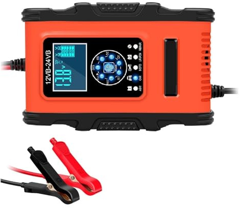 Smart Laddare 12V24V Bilbatteriladdare Överspänningsskydd 7 Laddningssteg For Kalciumgel LiFePo4 For Motorcykelbil Kraftfull Snabbladdning