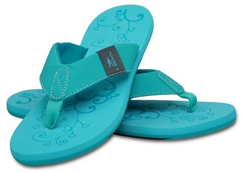 MADSea Damen Zehenstegpantolette Beach Woman | Zehentrenner Flip Flop Thong Sandale Badelatschen | Sommer Strand, türkis, 37 EU
