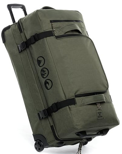 XXL Reisetasche mit 2 Rollen Rollkoffer 80 cm Koffer Sporttasche Reise-Trolley 140L, grün-Olive