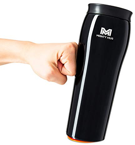 Mäktig mugg | Den oupptagbara muggen | grepp när du träffar, lyfter för sippar | isolerad rostfritt stål tumlare | mugghållare vänlig | gåvor för kvinnor män alla | läckagesäker | 6 timmar varm/24