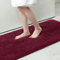 Homaxy Badezimmerteppich rutschfest Waschbar Badematte Weich Flauschig Badteppich Shaggy Hochflor Mikrofaser Badvorleger – 41 x 61 cm, Weinrot