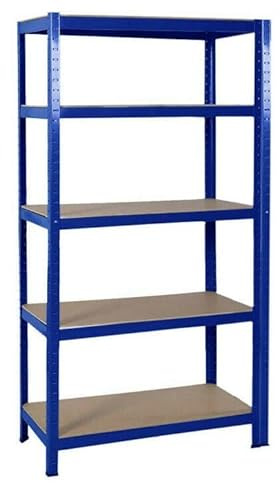 Estantería de garaje para cargas pesadas, 200 cm x 100 cm x 50 cm, 5 estantes, capacidad de carga de 875 kg, estantería de metal para garaje, almacén, taller, despensa, color azul