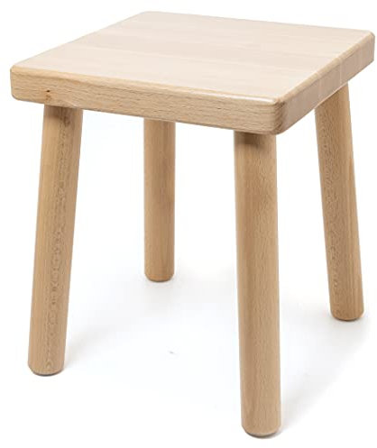 Holzfee Kinderhocker Kinderstuhl Hocker Holz Massive Qualität 25 x 25 x 30 cm Buche lackiert