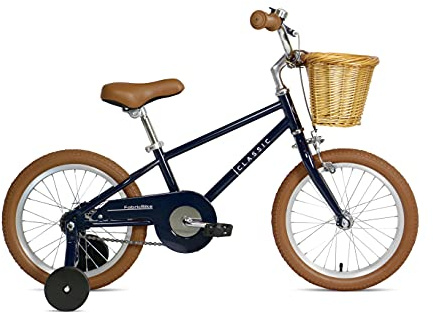 FabricBike Kids - Bicicletta per Bambini con Pedali per Bambini e Ragazze, Ruote Rimovibili da 12 e 16, 4 Colori (Classic NAVY, 16: 3-7 Anni (Da 96 a 120 cm di altezza))