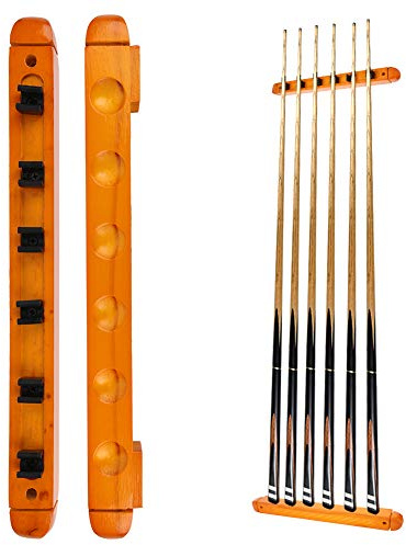 Alvinlite Support de bâton de Billard, Support de Queue de Billard Mural pouvant contenir 6 Accessoires de Table de Billard Compact en Bois * 89 Porte-queues
