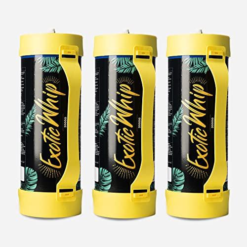 ExoticWhip 2000g N2O für Sahnebereiter- entspricht 266 Sahnekapseln -100% recyclebar.Hochwertige Edelstahl-Zylinder für Sahnebereiter, perfekt geeignet für die Zubereitung auf Partys. (3 Stück)