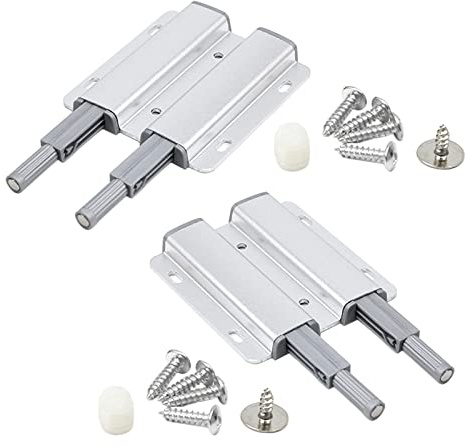 Tryckdörröppnare dörrmagnet push to öppen dörröppnare 2 stycken dörrdämpare möbeldörrdämpare skåpdörr dämpare magnetisk snapp tryckknapp tips på för dörrar möbler lådor trycköppnare öppnare tryck