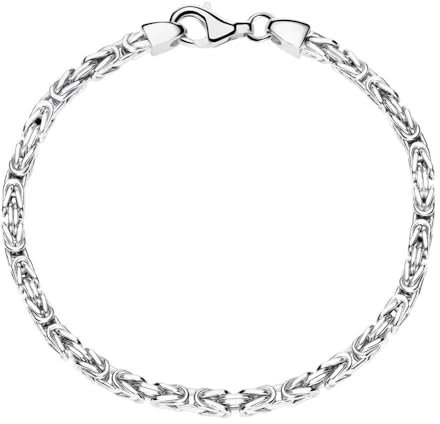 JEWLIX Königsarmband aus Silber 925 3mm, Länge:17cm rhodiniert Unisex