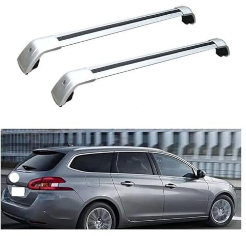 Auto Dachträger für Peugeot 308 SW 2007-2019, Hochwertig Aluminium Dachgepäckträger Querträger Cargo Gepackträger,B