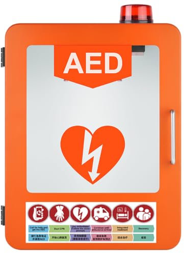 AED defibrillator förvaringsskåp, väggförvaringsskåp för AED första hjälpen defibrillator, första hjälpen-skåp, justerbar separationsposition, lämplig för de flesta