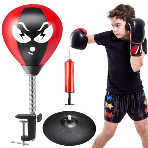 WIYETY Sacco da boxe da scrivania con forti ventose e morsetto da tavolo, palla da boxe antistress, da ufficio, regalo divertente per chef e colleghi