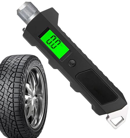 Manometro Digitale Per Pneumatici | Misuratore di Pressione Aria per Pneumatici | 16 Display Retroilluminato con Impugnatura Antiscivolo per Bici, Auto, Camion, Manutenzione e Riparazione Veicoli