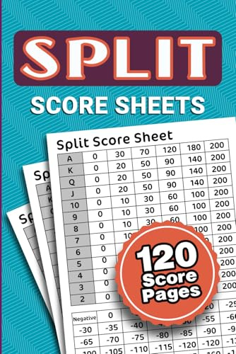 Split Score Sheets: 120 Score pages for scorekeeping