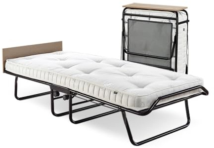 JAY-BE Supreme Folding Bed with Micro e-Pocket Sprung Mattress and Automatic Folding Legs, Compact, Single, Black