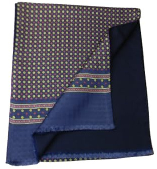 Avantgarde - Sciarpa lana seta uomo blu doppiata colore blu, fantasia 3